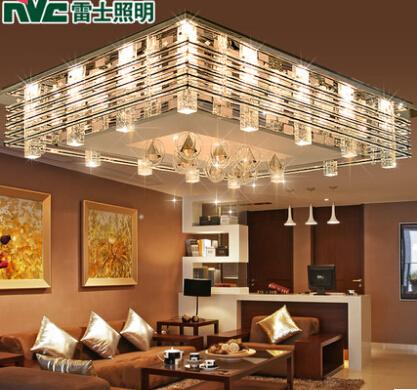雷士照明 客厅灯 现代简约大气长方形卧室水晶灯具客