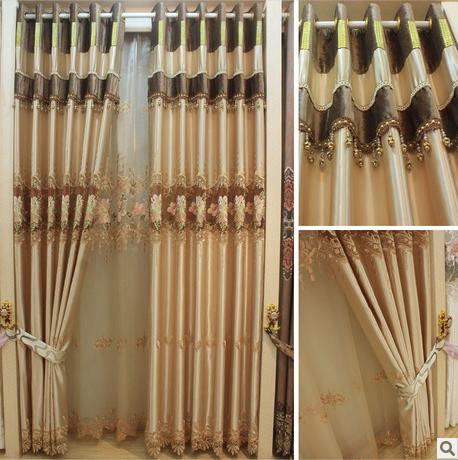 特价爆款欧式窗帘客厅卧室布艺咖啡色棉麻CHUANG