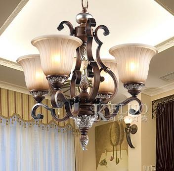 欧式吊灯 简约古典餐厅卧室灯饰 美式仿古铁艺灯具