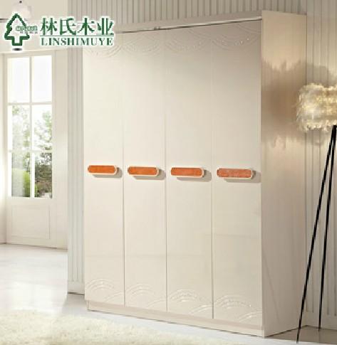 时尚烤漆板式衣橱卧室整体立柜四门/五门衣柜家具